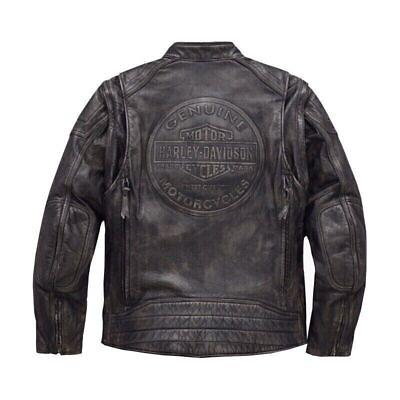 Harley Davidson Men#x27;s Dauntless Convertible 2 in 1 Genuine Cow Leather Jacket $116.25