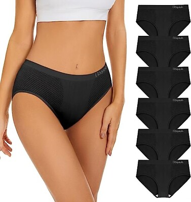 #ad 6 Pack Large Women#x27;s Seamless Underwear Bikini Panties No Show Low Rise Stretch $13.95