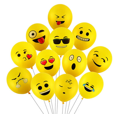 #ad Premium 11quot; Emoji Party Balloons 72 Pack Party Decorations $6.95
