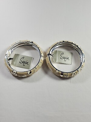 #ad Nordstrom Sequin Beige Rhinestone Enamel Bracelets 2 Pack NWT $10.00