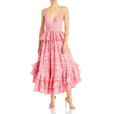 #ad Rococo Sand Womens Pink Cotton Eyelet Summer Maxi Dress XS BHFO 5160 $87.99