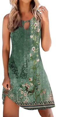 #ad Summer Dresses for Women Swing Boho Floral Print Sundresses Large Floral 4 $41.08