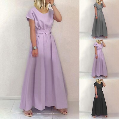 #ad Design Ladies Wedding Birthday Evening Prom Party V Neck Elegant Maxi Gown Long $33.58