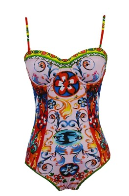 #ad New Push Up Bright One Piece Swimsuit Size L $19.99