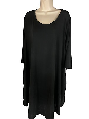 Lamp;B Lucky amp; Blessed Womens Pullover Black Dress 2X 3 4 Sleeves $16.43