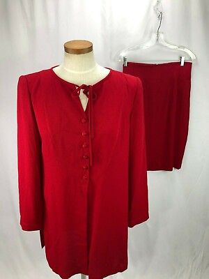 #ad Liz Claiborne Red Skirt Suit 10 $31.96