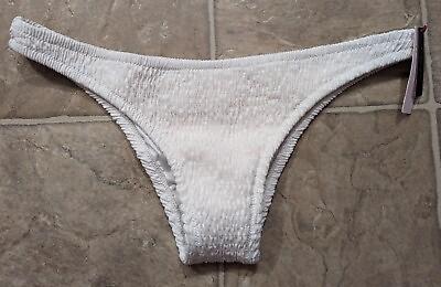 #ad #ad New Victoria#x27;s Secret sz L Brazilian Bikini Bottoms only textured white J5 $19.99