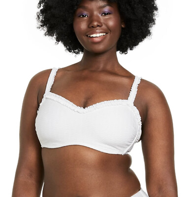 Stoney Clover Lane x Target White Ruffle Bikini Top Swimsuit Top Size XS New $9.99