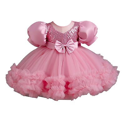 #ad Baby Girls Dress Cosplay Prom Gown Formal Tutu Bridesmaid Photography Pageant $8.92