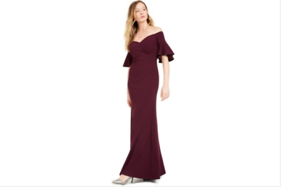 #ad Calvin Klein Women#x27;s Black Off The Shoulder Long Evening Dress Size 6 $69.00