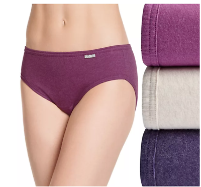 #ad #ad Women#x27;s Jockey 3 Pack Bikini PLUM HEATHER ASST 100% Cotton Comfort Underwear $25.00