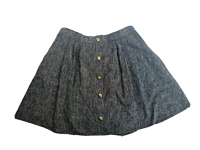 #ad Tuesday Bassen Kawaii Scout Skirt Size XL Linen Blend Button Pockets $79.99