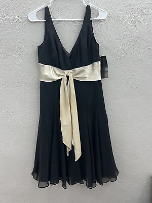 #ad Womens Scarlett Dress Size 8 Black Sleeveless V Neck Cocktail NWTs $9.98