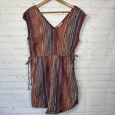#ad Universal Thread Sundress Womens Medium Purple Stripes Sleeveless Knit Summer $13.99