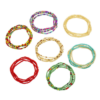 #ad #ad 7Pcs waist beads Chain Waist Jewelry Summer Belly Chain Colorful $9.51