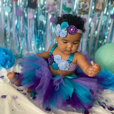 Mermaid 1 st Birthday Tutu Outfit Under The Sea Tutu skirt For Girls Little Baby $67.00