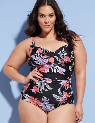 #ad #ad US 24 Plus Size Womens Swimwear Twist Front One Piece Swimsuit AUTOGRAPH $12.79