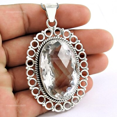 #ad #ad Natural Crystal Gemstone Jewelry 925 Sterling Silver Pendant Boho For Women B6 $108.72