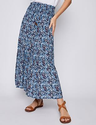 #ad #ad MILLERS Womens Skirts Maxi Summer Blue A Line Smart Casual Fashion $14.27