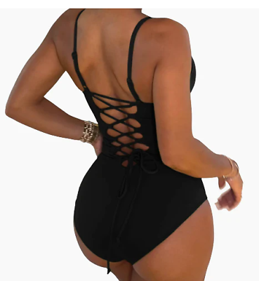#ad Summer Bikini Backless String Large Size Sexy Solid Color Triangle One piece Swi $67.11