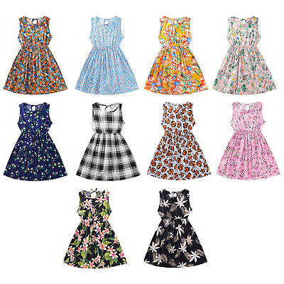 #ad Kids Girl Floral Dress for Girls Summer Sundress Boho Pleated Casual Swing Dress $12.79