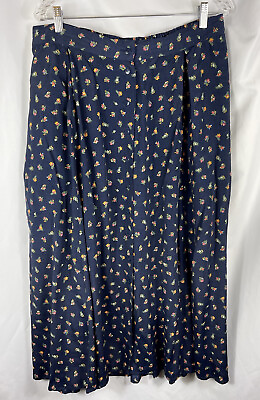 Vintage Liz Claiborne Blue Floral Long Maxi Skirt Plus Size 18 Cottage Core $18.00
