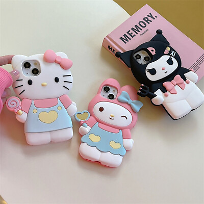 For iPhone 15 Pro Max 14 13 12 11 XR 3D Cute Hello Kitty Kuromi Shockproof Case $11.99