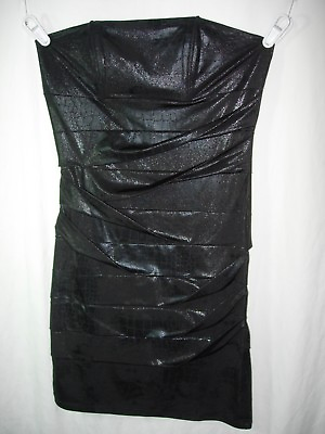 #ad WOMENS JUNIORS BLACK COCKTAIL SWEETHEART NECKLINE EVENING DRESS SIZE M 28 40 $12.99