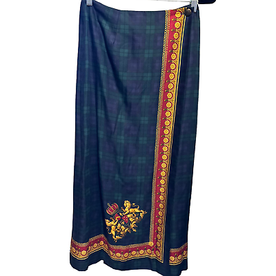 #ad Vintage Cambridge Dry Goods Plaid Skirt Women#x27;s Size 8 Scottish Wrap Crest $28.00
