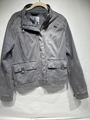 Boundless North Womens Zipper Jacket Blazer S Gray Pockets $15.12
