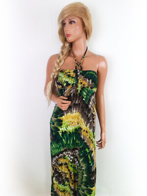 #ad Size XS Green Long Maxi Dress Sleeveless $24.74