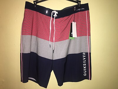 #ad Men’s Quiksilver High Line Unlined Boardshorts Swim Trunks Size 33 Stretch New $19.99