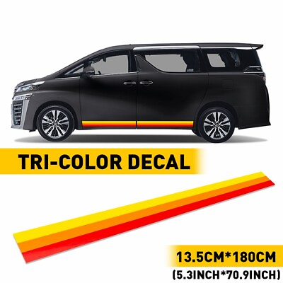 Classic Retro Style Tri Color Stripe Decal Sticker Side skirt For Toyota Lexus $14.99