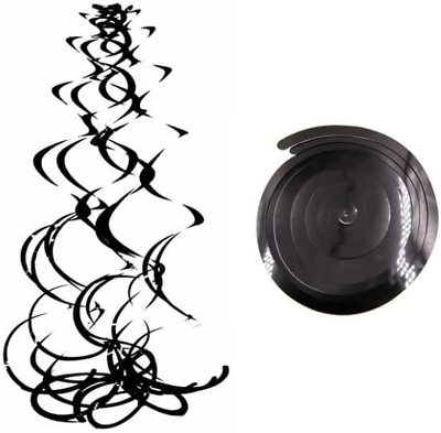 #ad Black Party Swirl Decorations Foil Swirl Hanging Decoration 30Pc Plastic Streame $13.74