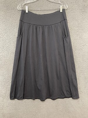 #ad Pure Jill Womens Skirt Long Maxi Solid Gray Stretch Waist Soft Size Small Petite $11.19