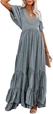 Linsery Maxi Dress for Women Summer Dresses Boho Flowy Long Dress $114.08