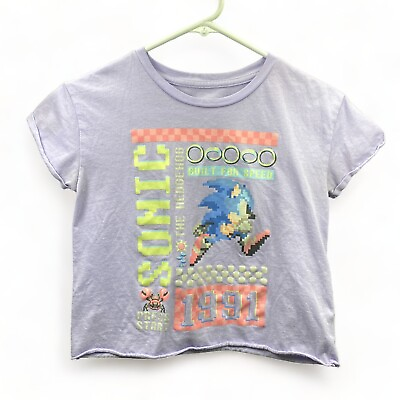 #ad Sonic The Hedgehog Girls Lavender Short Sleeve Graphic T Shirt Size: Large USED $7.08