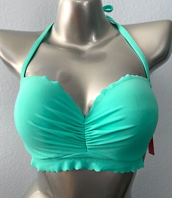 #ad Victorias Secret Mint Frost Zuma Getaway Scalloped Underwire Swim Bikini Top $21.59
