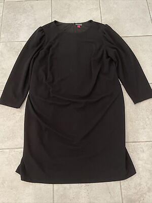 Vince Camuto Black Long Sleeve Little Black Dress 2X $8.50