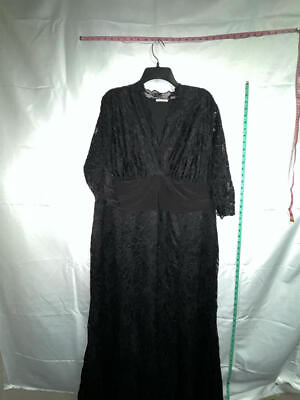 #ad MSRP $200 Kiyonna Black Lace 1 4 Sleeve Maxi Dress Size 3X NWOT $40.00
