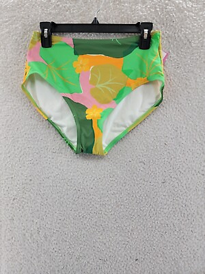 #ad Kate Spade New York Cucumber Floral High Waisted Bikini Bottoms Women#x27;s L Multi $36.53