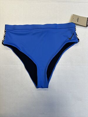 #ad Nike Women#x27;s Sneakerkini High Waist Cheeky Bikini Bottoms retails $44 size L $9.99