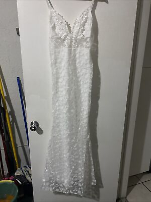 #ad Women#x27;s Elegant Floral Lace Dress V Neck Hi Lo Cocktail Weding Dress Plus Size $29.99