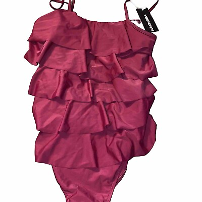#ad MAXMODA Ruffle Swimsuit Women One Piece Bathing Suits Tummy Control Monokinis Ne $16.98