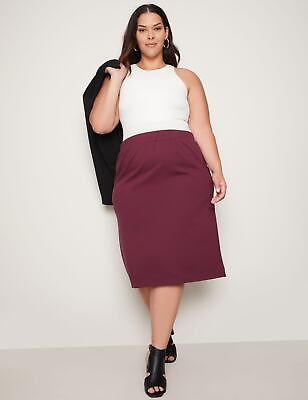 #ad Plus Size Womens Skirts Ponte Knee Length Work Skirt AUTOGRAPH $27.80