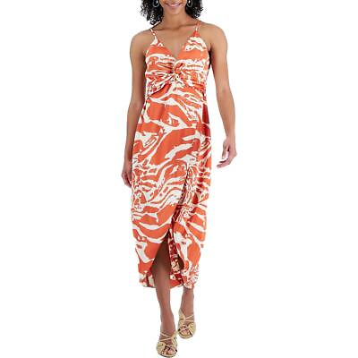#ad Bar III Womens Orange Printed Hi Low Summer Sundress XS BHFO 4368 $17.99