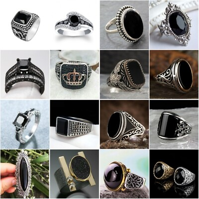 Men Fashion 925 Silver Party Rings Cubic Zirconia Wedding Gift Jewelry Size 6 13 C $2.80