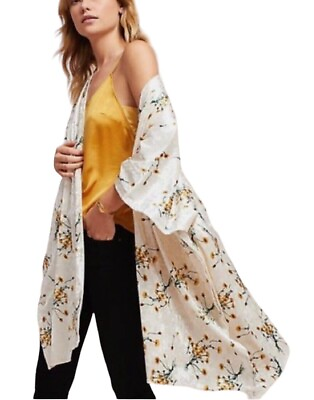 #ad Anthropologie Floreat Kimono Topper Velvet Floral Boho Dandelion Cardi One Size $38.00