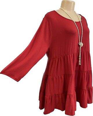 #ad Womens plus top size 2x NEW Spring red work party tunic shirt gorgeous deal NWT $22.50