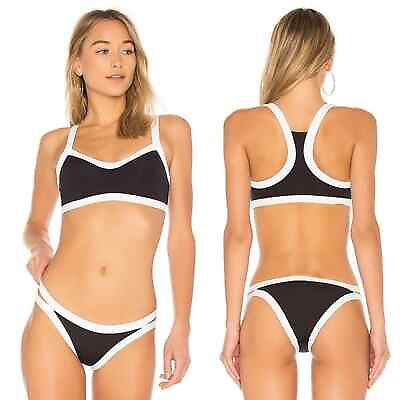 #ad #ad Seafolly Womens Swim Black Mid Block Party Brazilian Bikini Bottoms NWT Size 6 $39.99